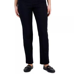Charter Club Women Petite Cambridge Slim Leg Black Pants NWT